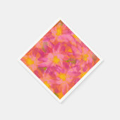 Heldere roze bloemen op Oranje achtergrond Servet (Hoek)