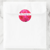 Heldere roze bloemen roze magenta Paars Ronde Sticker (Tas)