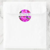 Heldere roze bloemen roze magenta Paars Ronde Sticker (Tas)