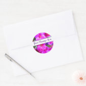 Heldere roze bloemen roze magenta Paars Ronde Sticker (Envelop)