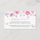 Heldere roze bloemen tonen Baby shower Informatiekaartje (Voorkant)