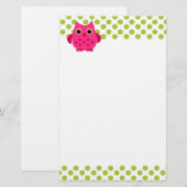 Heldere roze boomkorren briefpapier (Voorkant / Achterkant)