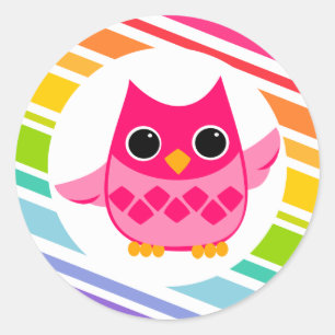 Heldere roze boomkorren ronde sticker