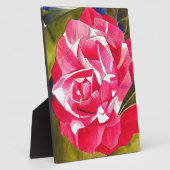 Heldere roze Camellia waterverf kunstbloem Fotoplaat (Zijkant)