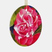 Heldere roze Camellia waterverf kunstbloem Keramisch Ornament (Rechts)