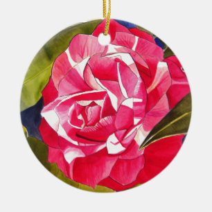 Heldere roze Camellia waterverf kunstbloem Keramisch Ornament