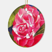 Heldere roze Camellia waterverf kunstbloem Keramisch Ornament (Links)