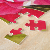 Heldere roze Camellia waterverf kunstbloem Legpuzzel (Zijkant)