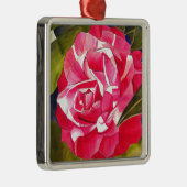 Heldere roze Camellia waterverf kunstbloem Metalen Ornament (Rechts)