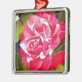 Heldere roze Camellia waterverf kunstbloem Metalen Ornament (Links)