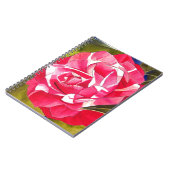 Heldere roze Camellia waterverf kunstbloem Notitieboek (Linkerzijde)