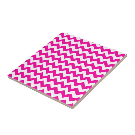 Heldere, roze Chevrons Tegeltje (Zijkant)