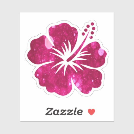 Heldere roze, dunne hebiscus-ventilatorvorm sticker (Vel)