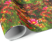 Heldere roze en gele Daisy Wilde bloemen Cadeaupapier (Rol Hoek)