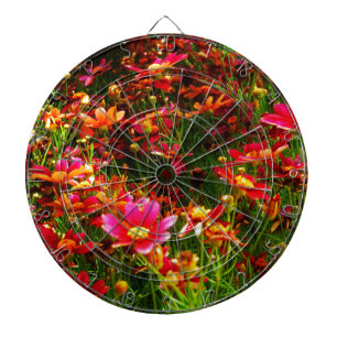 Heldere roze en gele Daisy Wilde bloemen Dartbord