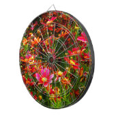 Heldere roze en gele Daisy Wilde bloemen Dartbord (Voorkant Rechts)