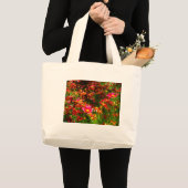 Heldere roze en gele Daisy Wilde bloemen Grote Tote Bag (Voorkant (product))