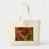 Heldere roze en gele Daisy Wilde bloemen Grote Tote Bag (Voorkant)