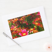 Heldere roze en gele Daisy Wilde bloemen Rechthoekige Sticker (Envelop)