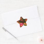 Heldere roze en gele Daisy Wilde bloemen Ster Sticker (Envelop)