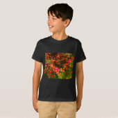 Heldere roze en gele Daisy Wilde bloemen T-shirt (Voorkant volledig)