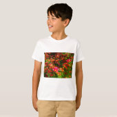 Heldere roze en gele Daisy Wilde bloemen T-shirt (Voorkant volledig)