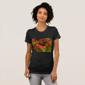Heldere roze en gele Daisy Wilde bloemen T-shirt (Voorkant volledig)