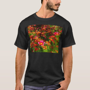 Heldere roze en gele Daisy Wilde bloemen T-shirt