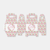 Heldere roze en gouden elegante bloemen Verjaardag Bedankdoosjes (Uitgevouwen)