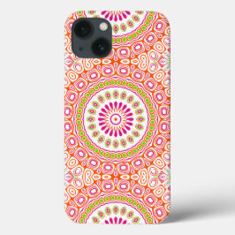 Heldere roze en Oranje lente Mandala Flower Case-Mate iPhone Case