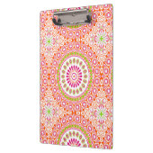 Heldere roze en Oranje lente Mandala Flower Klembord (Links)