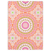 Heldere roze en Oranje lente Mandala Flower Klembord (Achterkant)