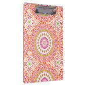 Heldere roze en Oranje lente Mandala Flower Klembord (Rechts)