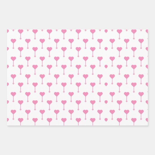 Heldere roze en paarse harten Valentijnsdag Inpakpapier Vel (Voorkant 3)