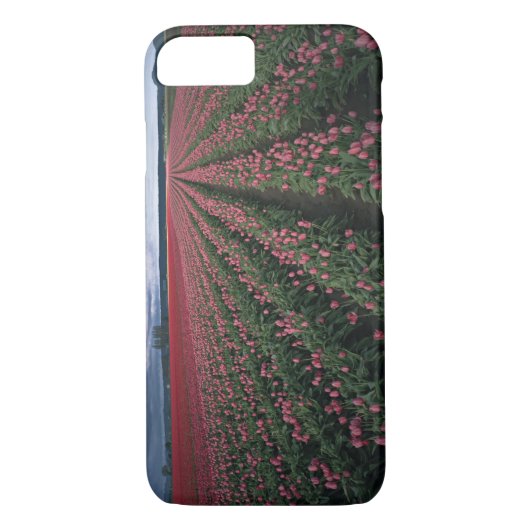 Heldere roze en rode tulpen gloeien onder donker Case-Mate iPhone case (Achterkant)