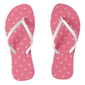 Heldere roze en witte stippen teenslippers (Voetbed)