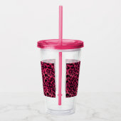 Heldere roze en zwarte vlekspuitloper acryl drinkbeker (Rechts)