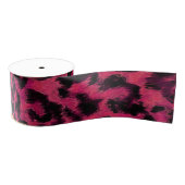 Heldere roze en zwarte vlekspuitloper grosgrain lint (Spoel)