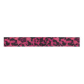 Heldere roze en zwarte vlekspuitloper grosgrain lint (Voorkant)