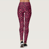 Heldere roze en zwarte vlekspuitloper leggings (Achterkant)