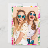 Heldere roze floral waterverf goud chic Sweet 16 Kaart (Achterkant)