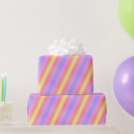 Heldere roze, gele & Paarse strepen Cadeaupapier