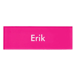 Heldere Roze Gepersonaliseerde Sjabloon Naambadge