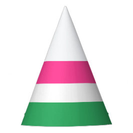 , heldere, roze, groene horizontale strepen feesthoedjes