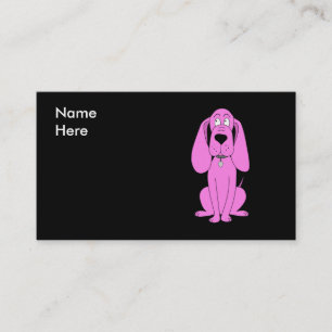 Heldere roze hond. Hond Cartoon. Visitekaartje