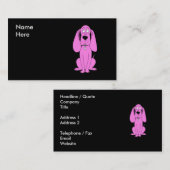 Heldere roze hond. Hond Cartoon. Visitekaartje (Voorkant / Achterkant)