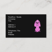 Heldere roze hond. Hond Cartoon. Visitekaartje (Achterkant)