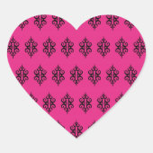 Heldere Roze Kant Hart Stickers (Voorkant)