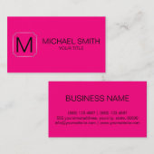 Heldere roze kleur achtergrond visitekaartje (Voorkant / Achterkant)