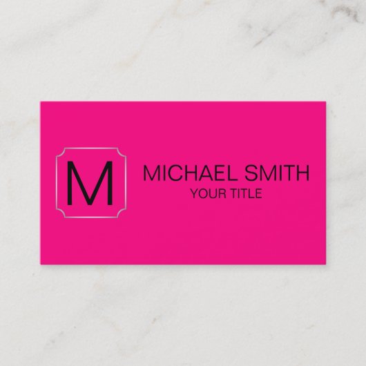 Heldere roze kleur achtergrond visitekaartje (Voorkant)
